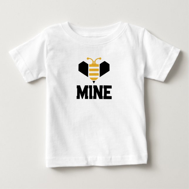 Bee Mine Minimalist Romantic Gift Baby T-Shirt (Front)