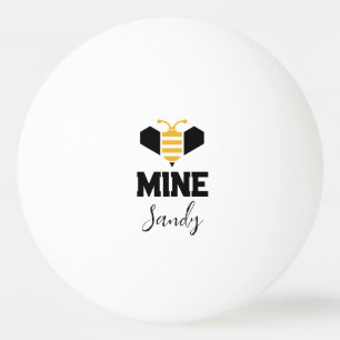 Bee Mine (name) Minimalist Romantic Gift   Ping Pong Ball