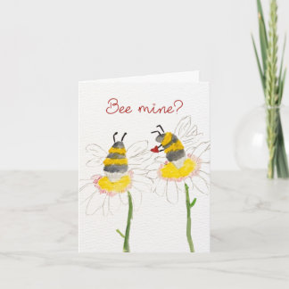 Bee Mine? on Flowers Folded Valentine's Day Card