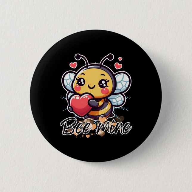 Bee Mine Sticker  6 Cm Round Badge (Front)