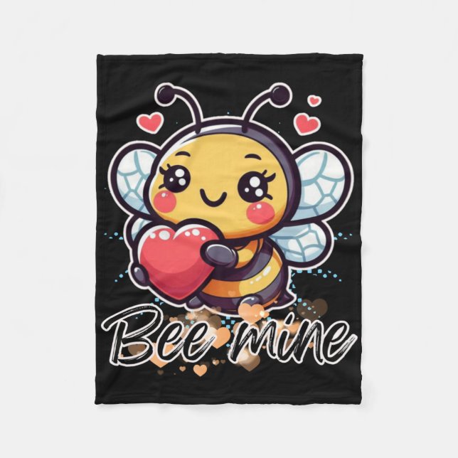 Bee Mine Sticker  Fleece Blanket (Front)