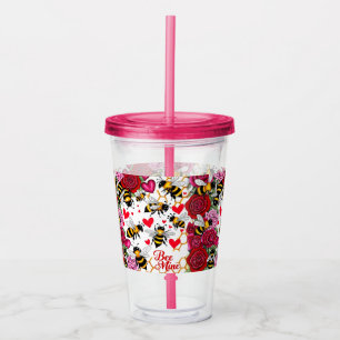Bee Mine Sweet Honeycomb Blooms Acrylic Tumbler