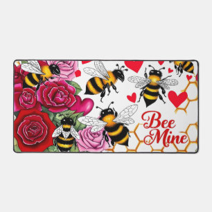 Bee Mine Sweet Honeycomb Blooms Desk Mat
