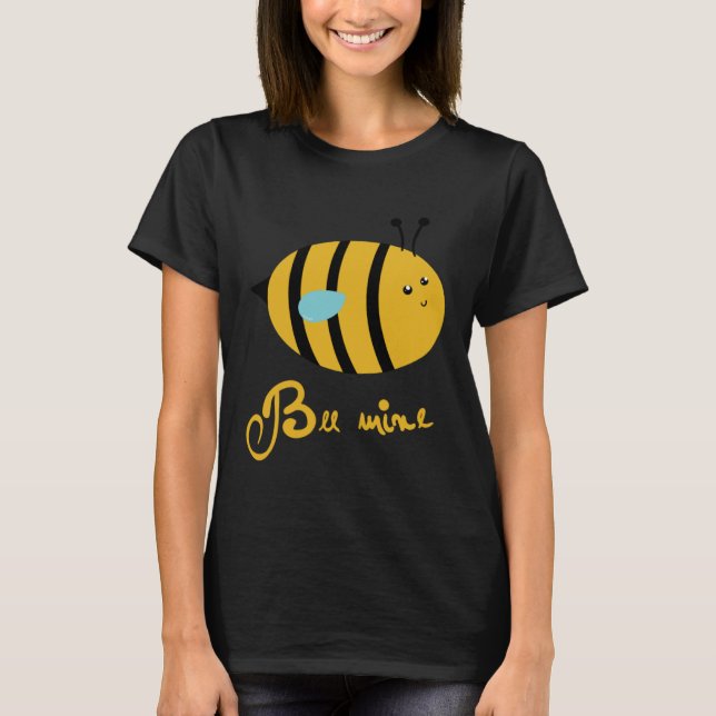 Bee Mine  Valenties Day Bees Apparel Girls Boys T-Shirt (Front)