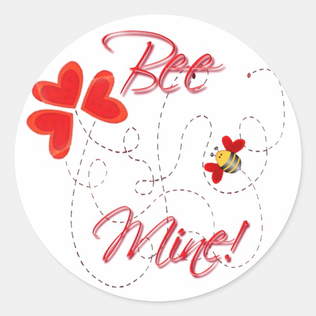 BEE MINE VALENTINE by SHARON SHARPE Classic Round Sticker (Front)