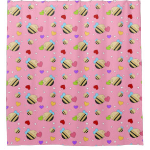 Bee Mine Valentine Shower Curtain
