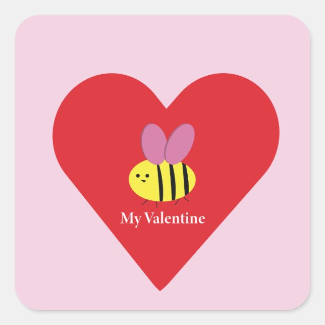 Bee Mine Valentine Square Sticker (Front)