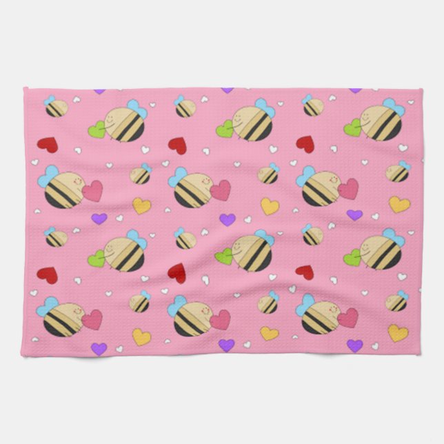 Bee Mine Valentine Tea Towel (Horizontal)
