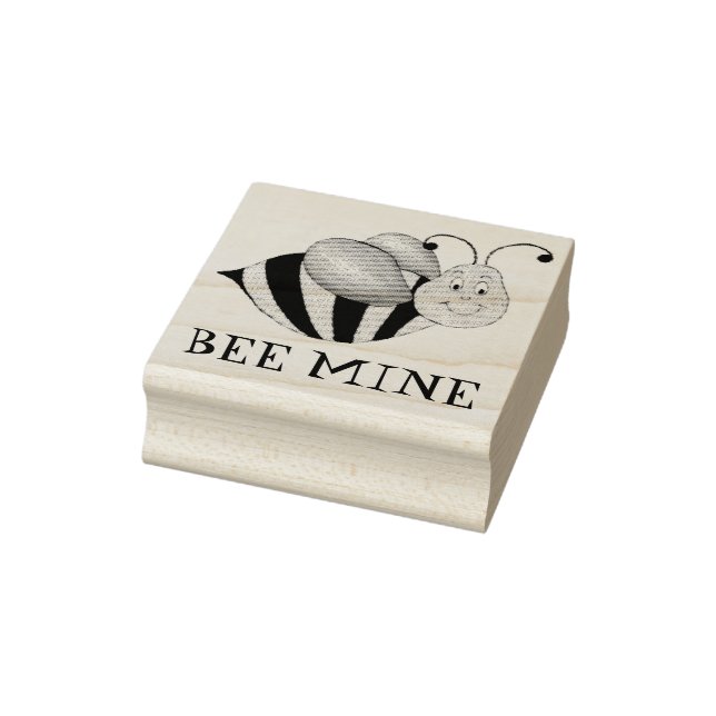 BEE MINE Valentine's Day Valentine Bumblebee Stamp (Stamp)