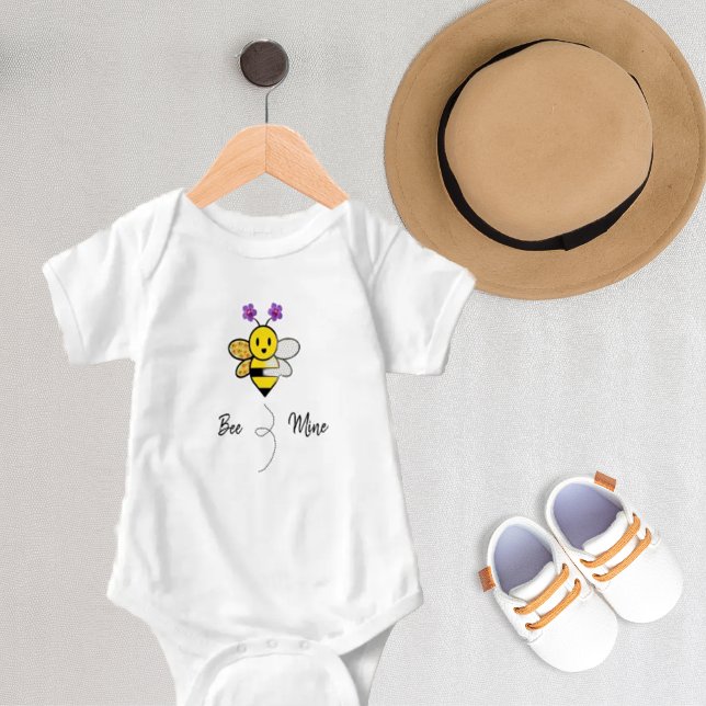 Bee Mine Whimsical Floral Baby Bodysuit (Creator Uploaded)