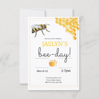 Bee Modern Invite For Any Birthday