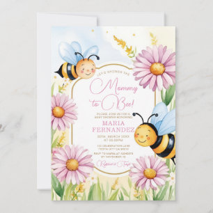 Bee Mommy to Bee Baby Shower Pink Sunflowers Invitation