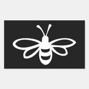 Bee (Monochrome) Rectangular Sticker