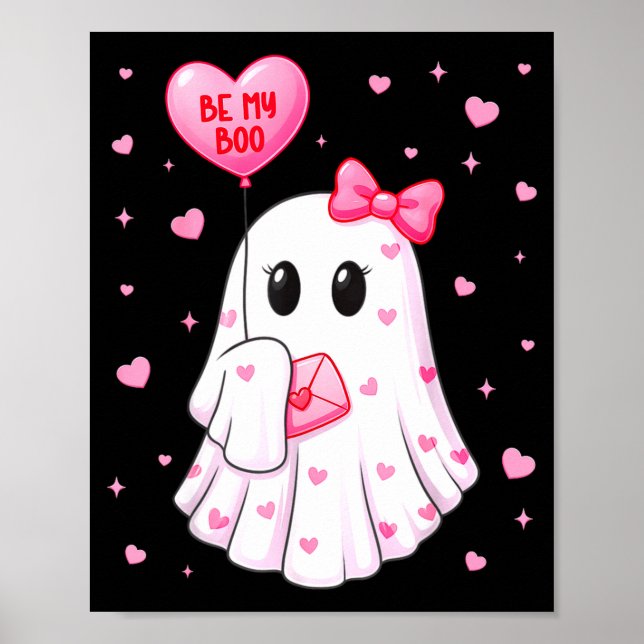 Bee My Boo Heart Boo Ghost Valentine Outfit Women  Poster (Front)