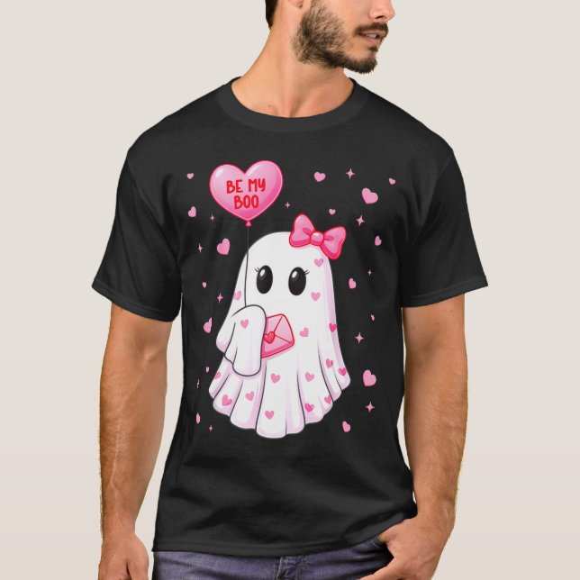 Bee My Boo Heart Boo Ghost Valentine Outfit Women  T-Shirt (Front)