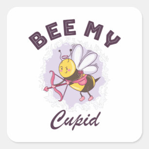 BEE MY CUPID SQUARE STICKER