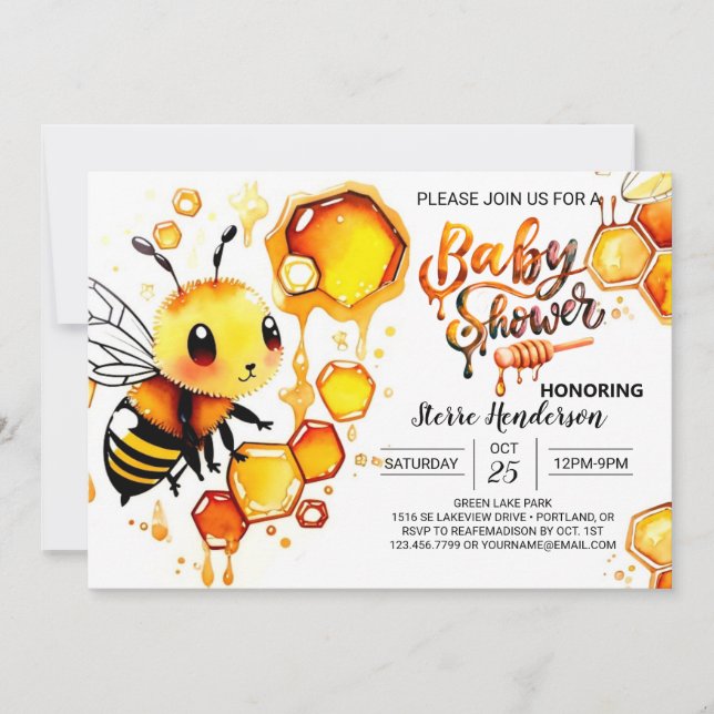 Bee My Guest Baby Shower Invitation (Front)
