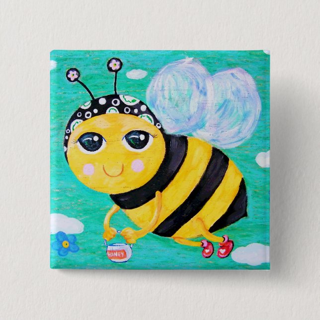 Bee My Honey 15 Cm Square Badge (Front)
