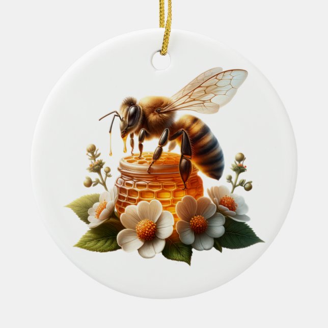 Bee My Honey | Sweet Romantic Gift Ceramic Ornament (Front)