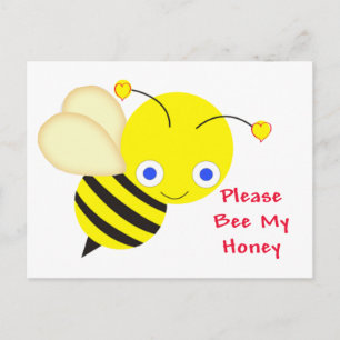 Bee My Honey Valentine Holiday Postcard