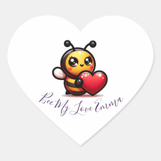 "Bee My Love, Emma" 🐝❤️ Heart Sticker