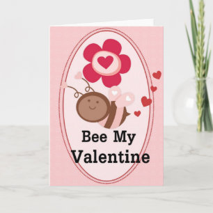 Bee My Valentine Bumble Bee Greeting Card