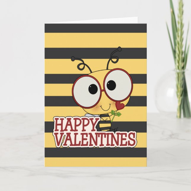 Bee My Valentine Holiday Card (Front)