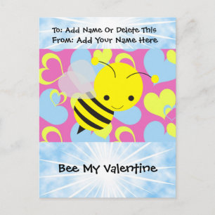 Bee My Valentine Holiday Postcard