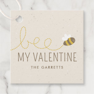 Bee My Valentine Kid's Holiday Gift Tag - Beige