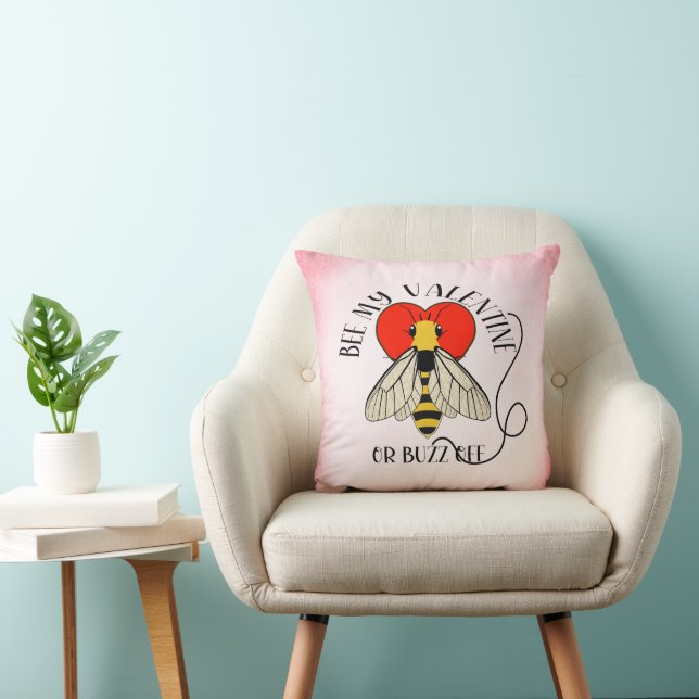 Bee My Valentine Or Buzz Off Fun Cushion (Chair)
