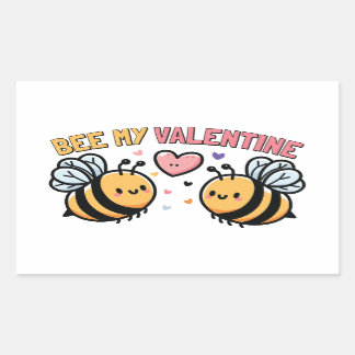 Bee My Valentine Rectangular Sticker