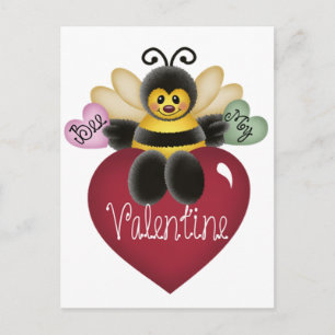 Bee My Valentine Valentine's Day Postcards