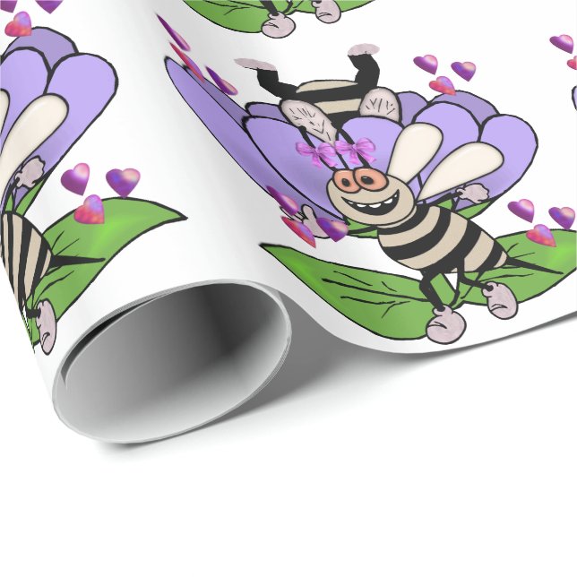 Bee My Valentine Wrapping Paper (Roll Corner)
