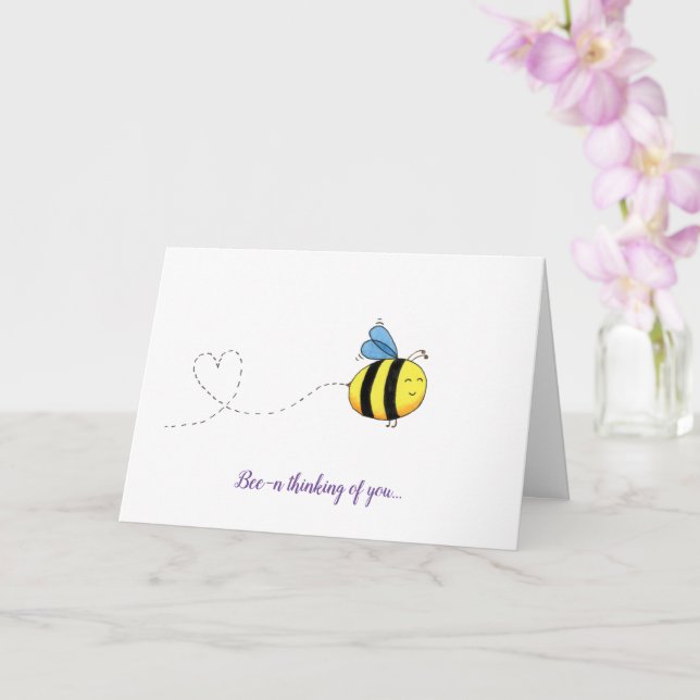 Bee-n thinking of you...  Card (Orchid)