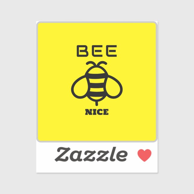 Bee Nice with Yellow Background Design (Sheet)