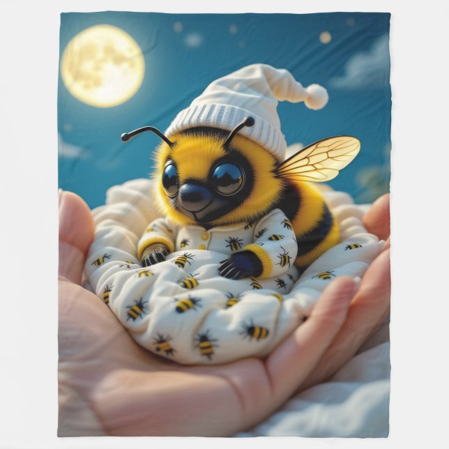 Bee-Night Fleece Blanket (Front)