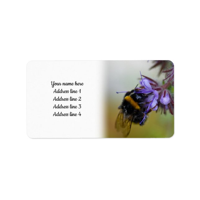Bee on a Blue Tansy Label (Front)