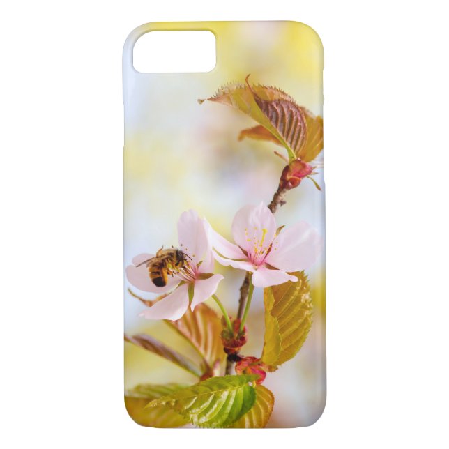 Bee On A Cherry Flower Case-Mate iPhone Case (Back)