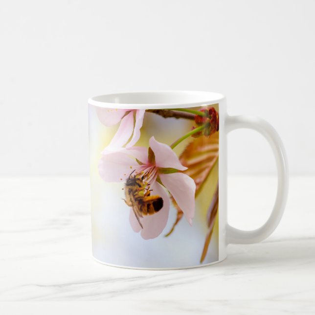Bee On A Cherry Flower Coffee Mug (Right)