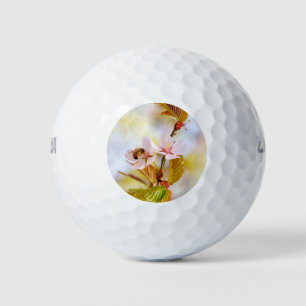 Bee On A Cherry Flower Golf Balls