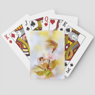 Bee On A Cherry Flower Playing Cards