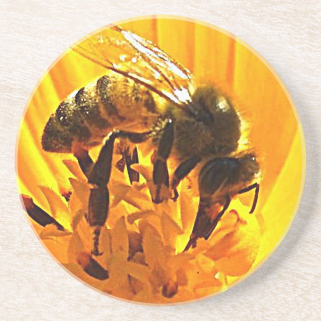 Bee on a Flower Coaster (Front)