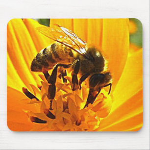 Bee on a Flower Mouse Pad