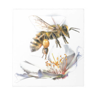 Bee on a flower notepad