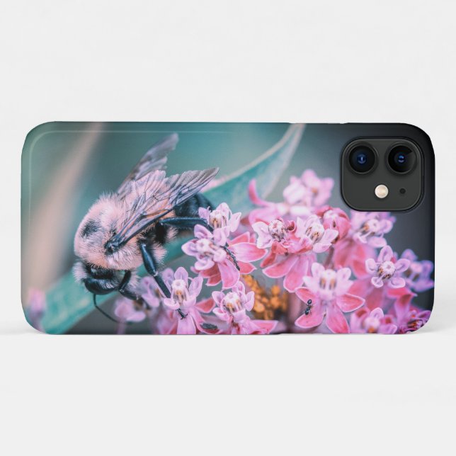 Bee on a Pink Bloom Case-Mate iPhone Case (Back (Horizontal))