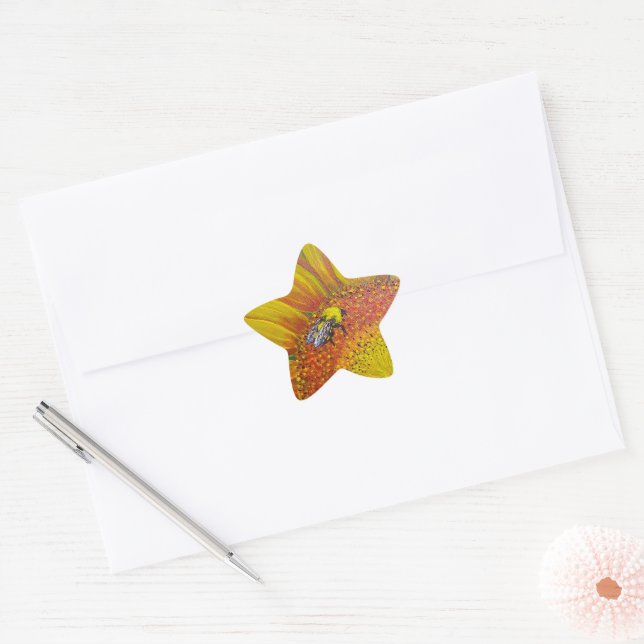 Bee on a Sunflower Stickers (Envelope)