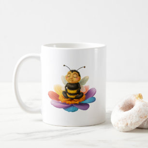 Bee On A Vibrant Flower Doing Yoga Coffee Mug