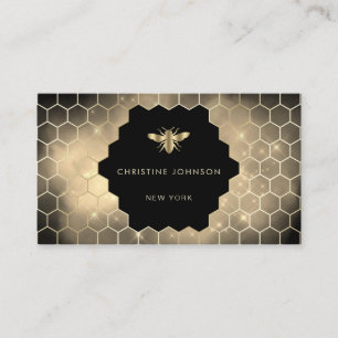 bee on black background business card