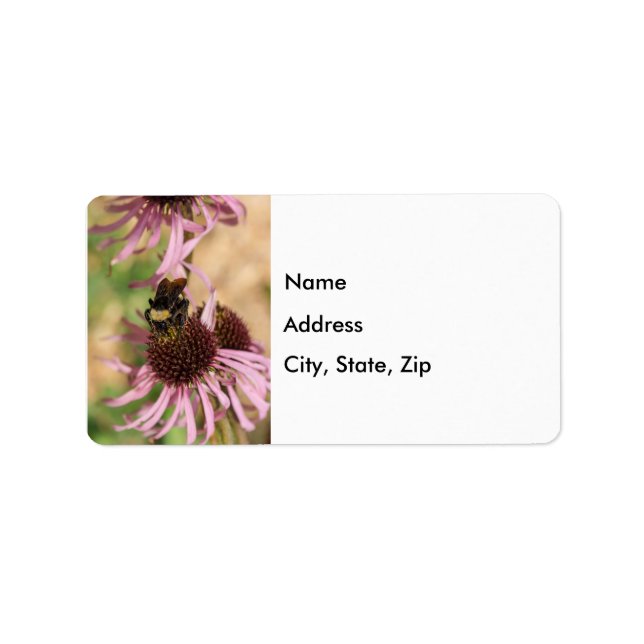 Bee On Black Eyed Susan Pano Address Label (Front)
