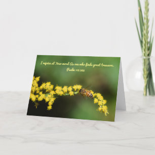 Bee On Blossoms Scripture Card Psalm 119:162
